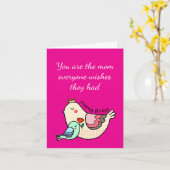 Schattigee Sweet Mama Bird Heartfelt Moederdag Kaart (Gele Bloem)