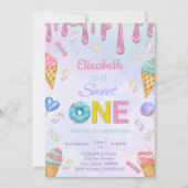 Schattigee Sweet One verjaardagsuitnodiging voor m Kaart (Voorkant)