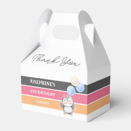 Schattigee Sweet Penguin Balloon Girl Verjaardag Bedankdoosjes