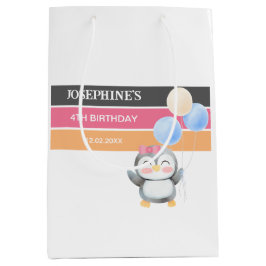 Schattigee Sweet Penguin Balloon Girl Verjaardag Medium Cadeauzakje