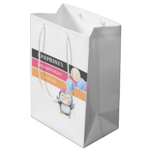 Schattigee Sweet Penguin Balloon Girl Verjaardag Medium Cadeauzakje