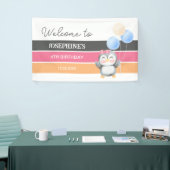Schattigee Sweet Penguin Balloon Girl Verjaardag W Spandoek (Beurs)