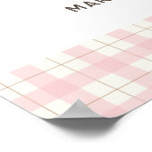 Schattigee Sweet Pink Gingham Peach Baby shower We Poster (Hoek)