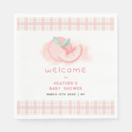 Schattigee Sweet Pink Gingham Peach Baby shower We Servet