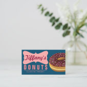 Schattigee Sweet Retro Donut Shop Doughnut Visitekaartje (Staand voorkant)