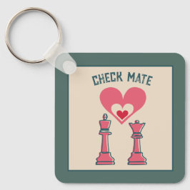 Schattigee Sweet Retro Funny Checkmate Valentijn C Sleutelhanger