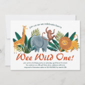 Schattigee Sweet Safari Animals Verjaardagsfeest K Kaart (Voorkant)