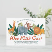 Schattigee Sweet Safari Animals Verjaardagsfeest K Kaart (Staand voorkant)