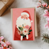 Schattigee Sweet Santa Claus Feestelijke Bloemenke Briefkaart