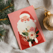 Schattigee Sweet Santa Claus Feestelijke Bloemenke Briefkaart
