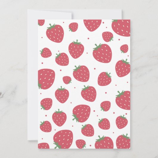 Schattigee Sweet Strawberry 2e verjaardagsfeestje Kaart (Achterkant)