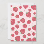 Schattigee Sweet Strawberry 4e verjaardagsfeestje Kaart (Achterkant)