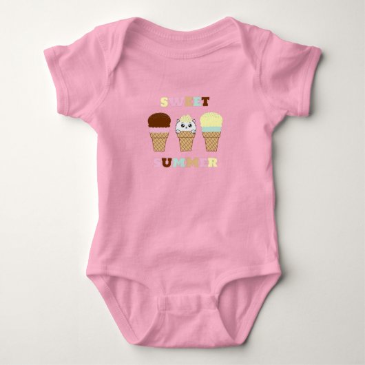 Schattigee Sweet Summer Cat Cupcake Romper (Voorkant)