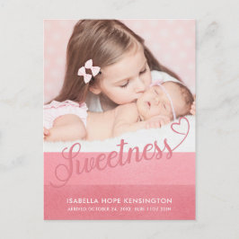 Schattigee Sweet Valentijn Typografie Baby Geboort Aankondigingskaart