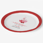 Schattigee Sweetheart Umbrella Bow Baby shower Papieren Bordje (Gekanteld)