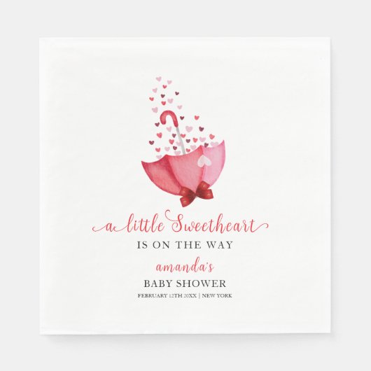 Schattigee Sweetheart Umbrella Bow Baby shower Servet (Voorkant)