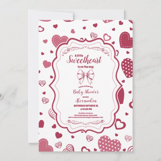 Schattigee Sweetheart Valentijnsdag Baby shower Kaart (Voorkant)