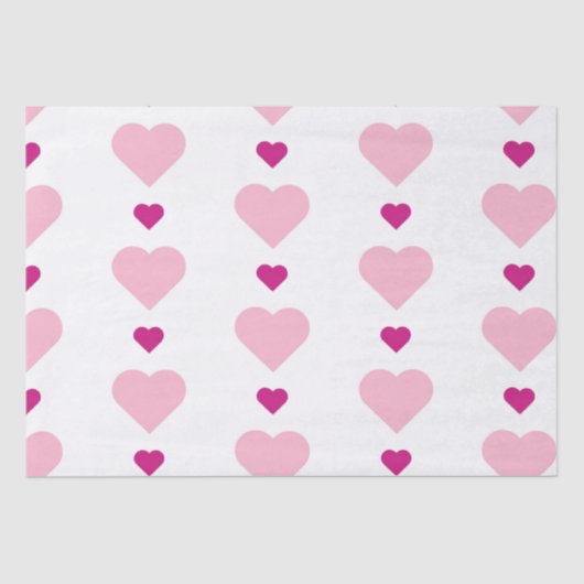 Schattigee Symmetrische Meerdere Roze Harten op Wi Tissuepapier (Voorkant)