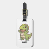Schattigee T rex dinosaurus cartoon Bagagelabel (Voorkant verticaal)