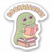Schattigee T-rex dinosaurus die een boek leest Boo Sticker (Voorkant)