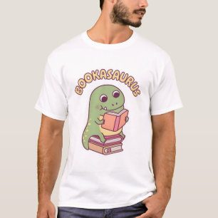 Schattigee T-rex dinosaurus die een boek leest Boo T-shirt