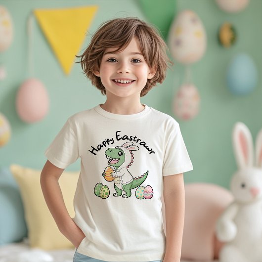 Schattigee T-Rex Dinosaurus Happy Eastrawr voor Jo Kinder Shirts