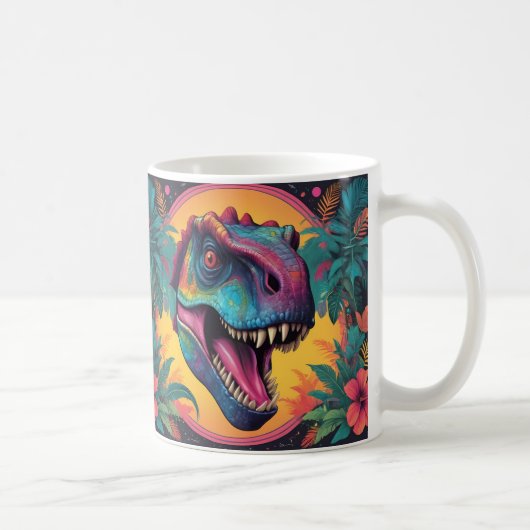 Schattigee T-Rex Dinosaurus Koffie Mok (Rechts)