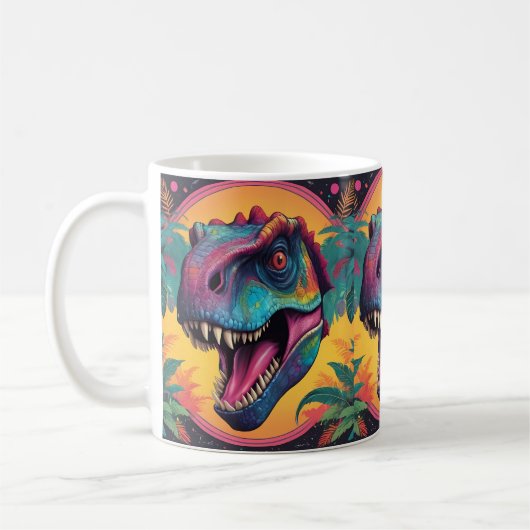 Schattigee T-rex-dinosaurus Koffiemok (Links)