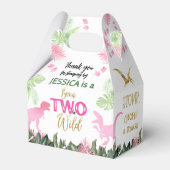 Schattigee T Rex Dinosaurus Meisje 2e Verjaardagsf Bedankdoosjes (Voorkant Zijde)