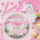 Schattigee T Rex Dinosaurus Meisje 2e Verjaardagsf Papieren Bordje (Feest)