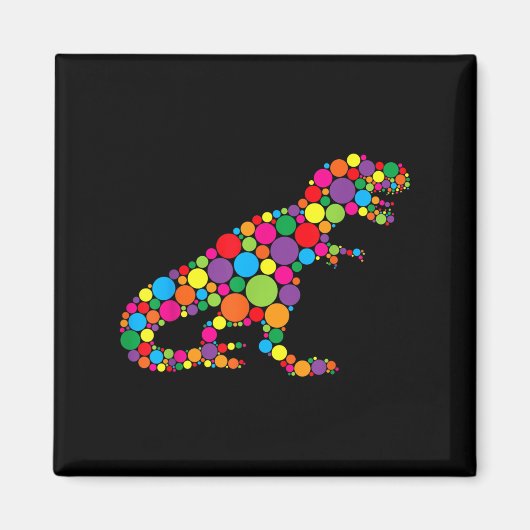 Schattigee T Rex Dinosaurus Polka Dot Art Student  Magneet (Voorkant)
