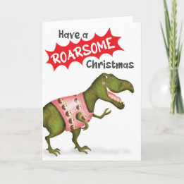 Schattigee T.rex dinosaurus 'Roarsome Christmas' k Kaart
