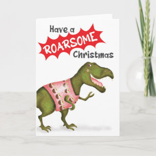 Schattigee T.rex dinosaurus 'Roarsome Christmas' k Kaart