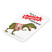 Schattigee T.rex dinosaurus 'Roarsome Christmas' m Magneet (Linkerzijde)