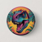 Schattigee T-rex-dinosaurus Ronde Button 5,7 Cm (Voorkant)