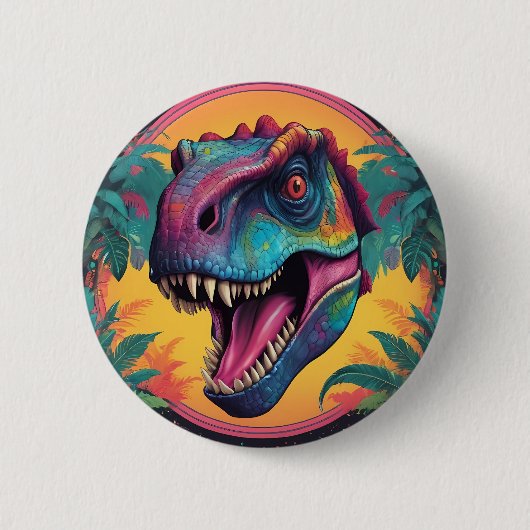 Schattigee T-rex-dinosaurus Ronde Button 5,7 Cm (Voorkant)