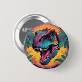 Schattigee T-rex-dinosaurus Ronde Button 5,7 Cm (Voorkant /achterkant)