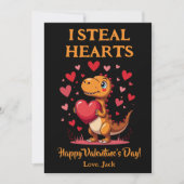 Schattigee T-Rex Dinosaurus Valentijnsdag I Steal  Feestdagenkaart (Voorkant)