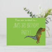 Schattigee T-Rex dinosaurus verjaardagsfeestje voo Kaart (Staand voorkant)