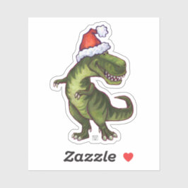 Schattigee T-Rex in een kerstmuts Sticker