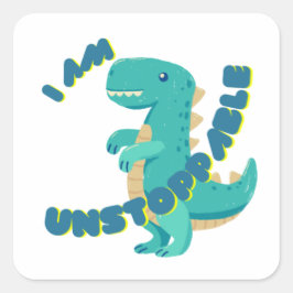 Schattigee T-REX met motivatie offerte Vierkante Sticker