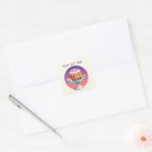 Schattigee taart Voeg tekst Bakkerij taart leveran Vierkante Sticker (Envelop)