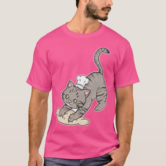 Schattigee Tabby Cat Baker - Biscuits maken T-shirt (Voorkant)