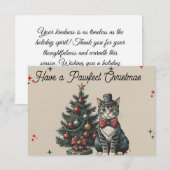 Schattigee  tabby Cat Christmas Bedankt (Voorkant / Achterkant)