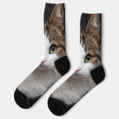 Schattigee Tabby Cat Gepersonaliseerde Custom Pet  Sokken (Links)