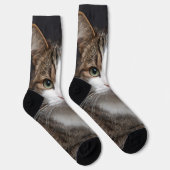 Schattigee Tabby Cat Gepersonaliseerde Custom Pet  Sokken (Rechts)