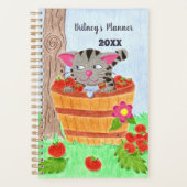 Schattigee Tabby cat gepersonaliseerde planner (Voorkant)