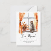 Schattigee Tabby Cat | Herfst Ik heb een nieuw adr Notitiekaartje (Voorkant)
