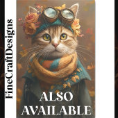 Schattigee Tabby Cat in sjaal & jas CD4 Decoupage Tissuepapier