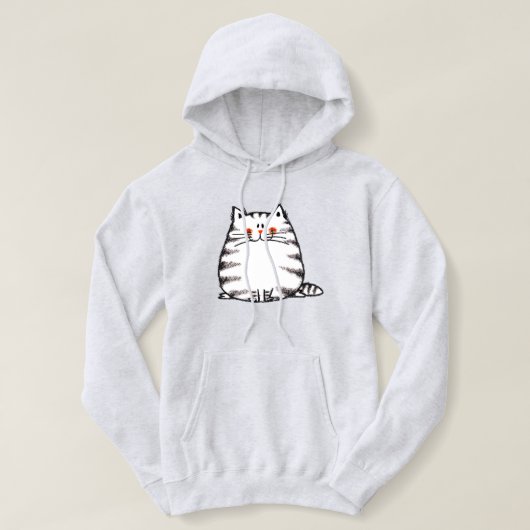 Schattigee Tabby Cat – Kawaii kat voor kattenliefh Hoodie (Design voorkant)